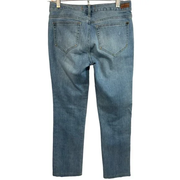 Sundance Magnolia Straight Leg Jeans Boho Lace Patches Embroidered Sz 27 Altered - Picture 3 of 9